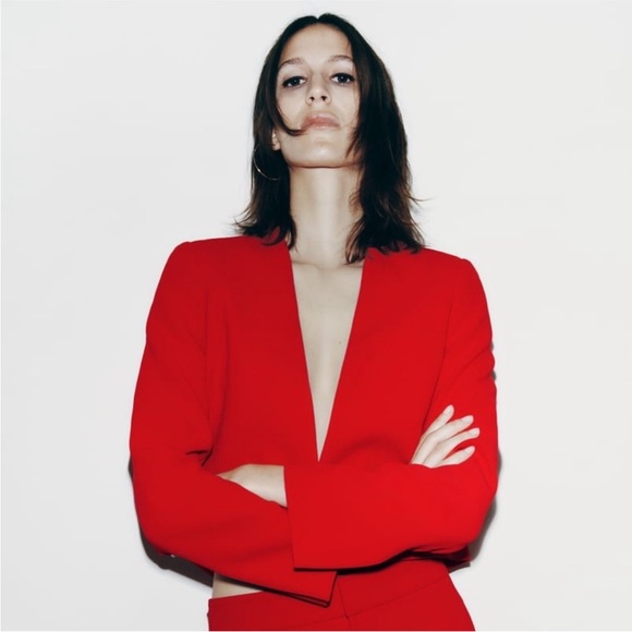 Zara limited edition celeb style collar less blazer - Picture 2 of 7